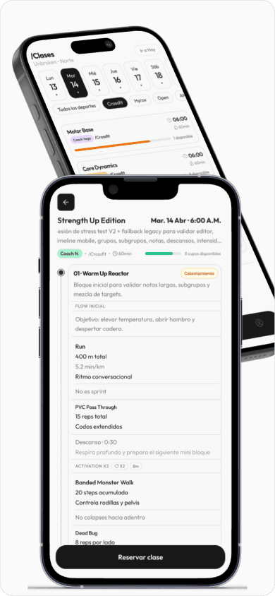 Tus miembros reservan desde su celular interface